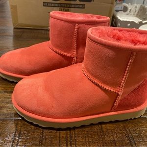 UGG Classic Mini-bright coral pink-size 7